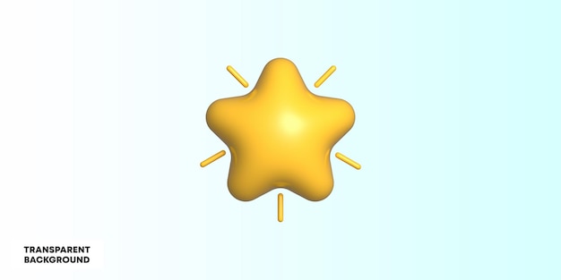 3d a yellow star with a star shape on it