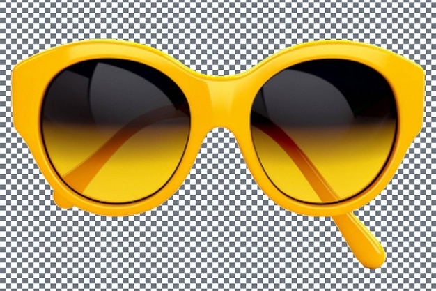 PSD 3d yellow sunglasses isolated transparent background