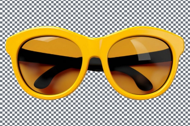 3d yellow sunglasses isolated transparent background