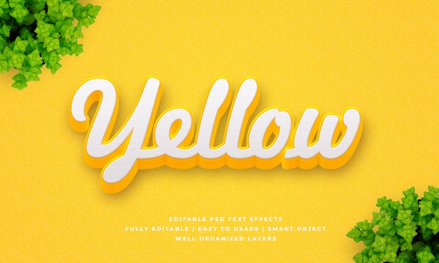 PSD 3d yellow text style effect