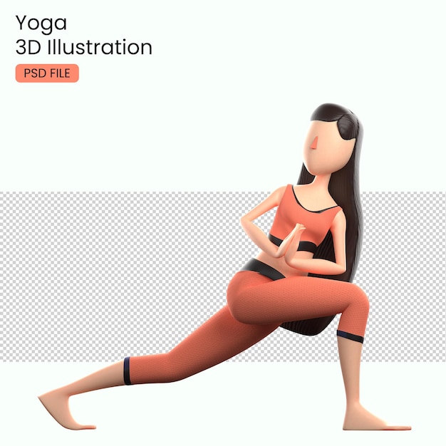 PSD personaggio yoga 3d