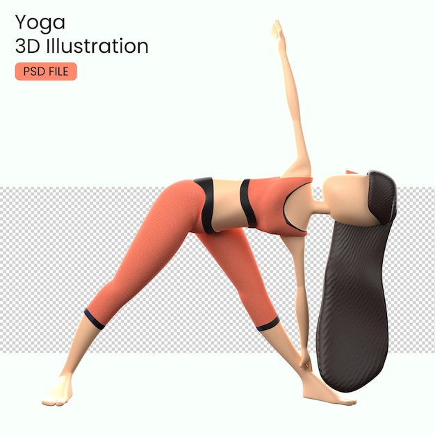 PSD personaggio yoga 3d