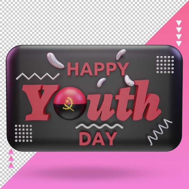 3d youth day angola flag rendering front view