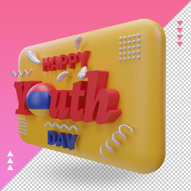 3d youth day armenia flag rendering right view