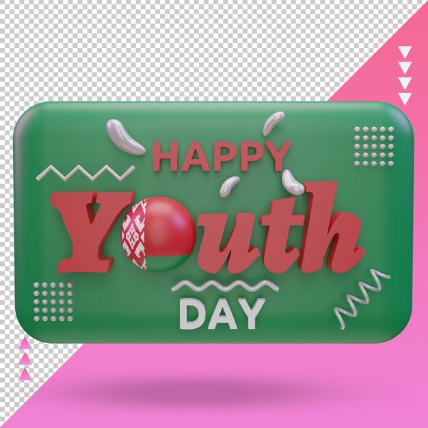 3d youth day belarus flag rendering front view