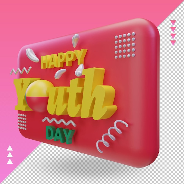 3d youth day benin flag rendering right view