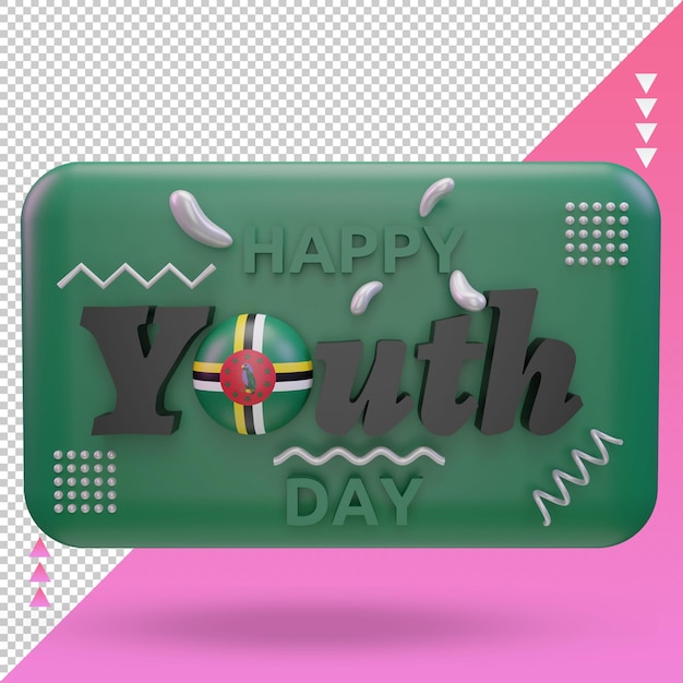 PSD 3d youth day dominica flag rendering front view