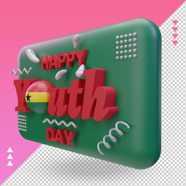 PSD 3d youth day ghana flag rendering right view