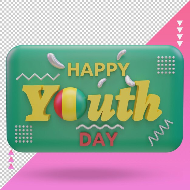 3d youth day guinea bissau flag rendering front view