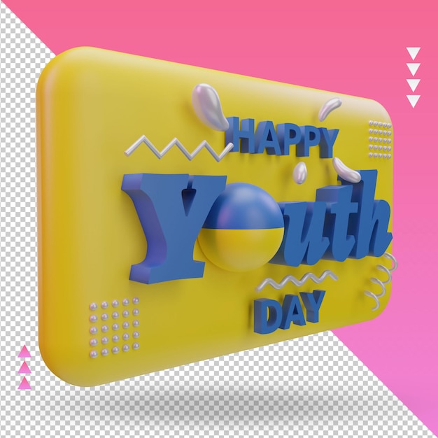 3d youth day ukraine flag rendering left view