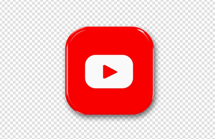 PSD 3d youtube doorzichtig icoon psd