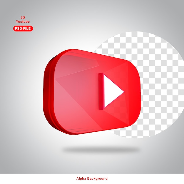 Icona youtube 3d