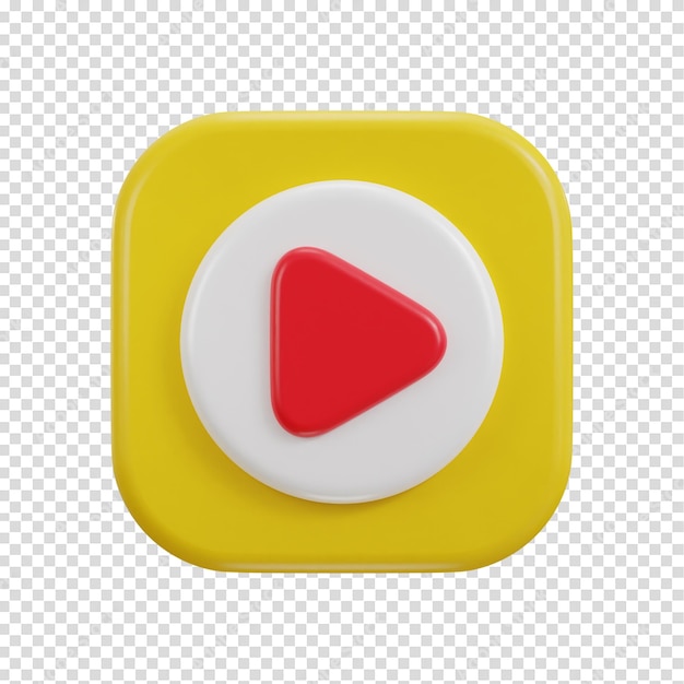 3d youtube play button icon vector illustration