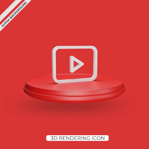 3d youtube render icoon