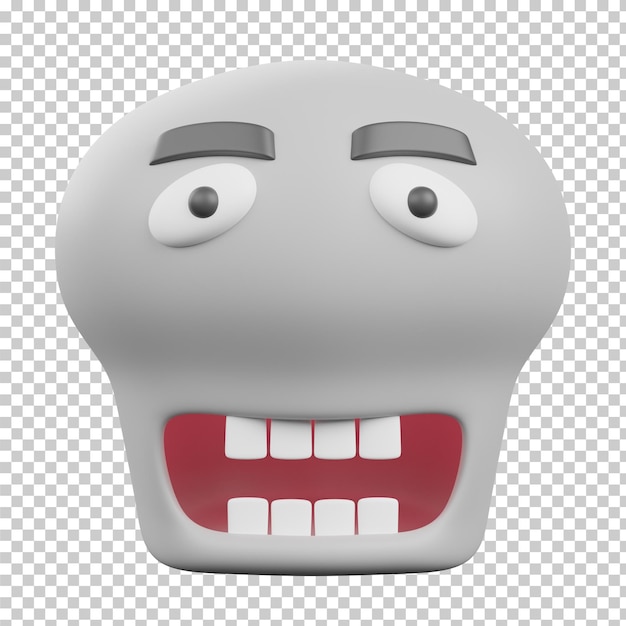 3D zabawna czaszka emoji Emotikony twarze z wyrazem twarzy