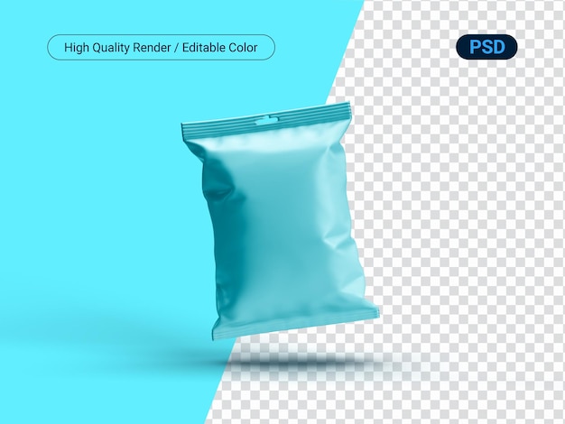 3d-zakje snackobject voor mockup hoogwaardige psd