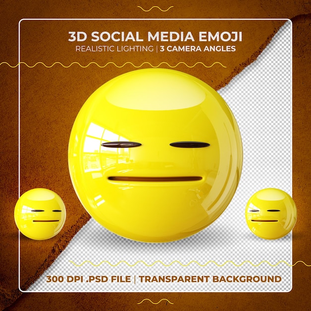 3d Zdenerwowany Emoji Na Białym Tle