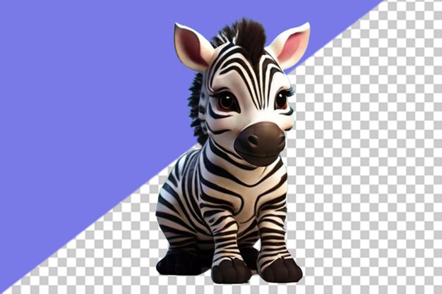 Cartone animato di zebra 3d con rose rosse