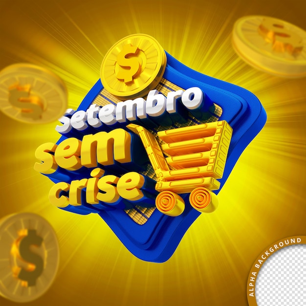 3D-zegel voor compositie in het Portugees september zonder crisis productpromotie in de detailhandel
