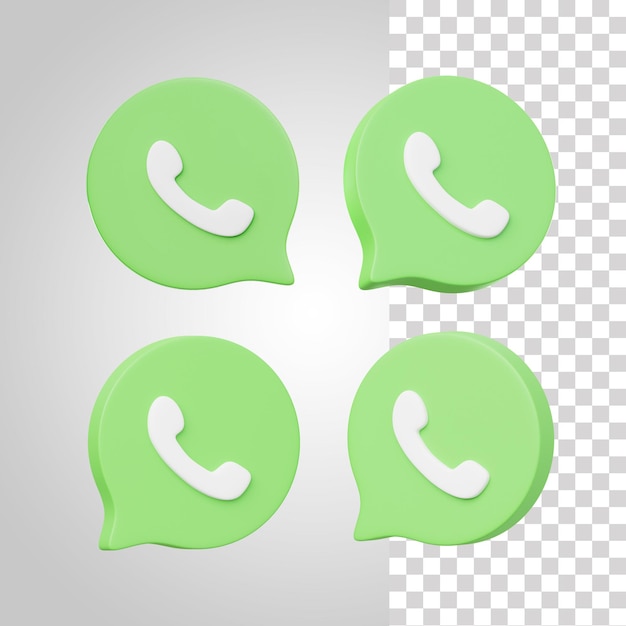 3d zestaw ikon Whatsapp