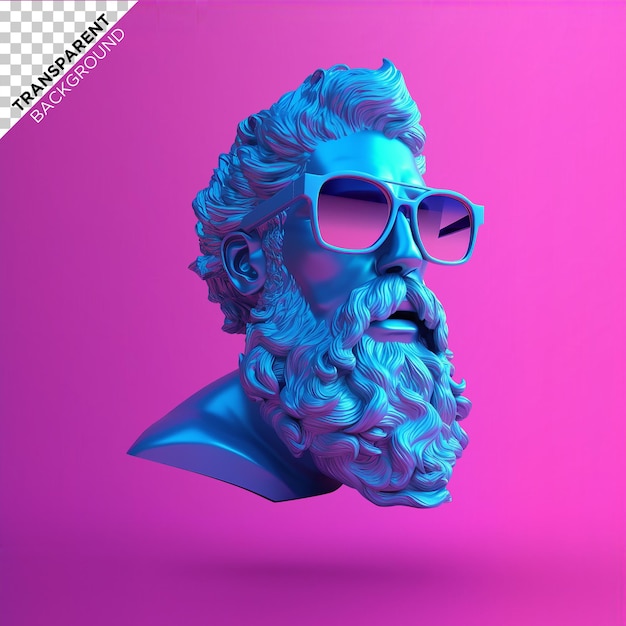 PSD illustrazione olografica 3d zeus