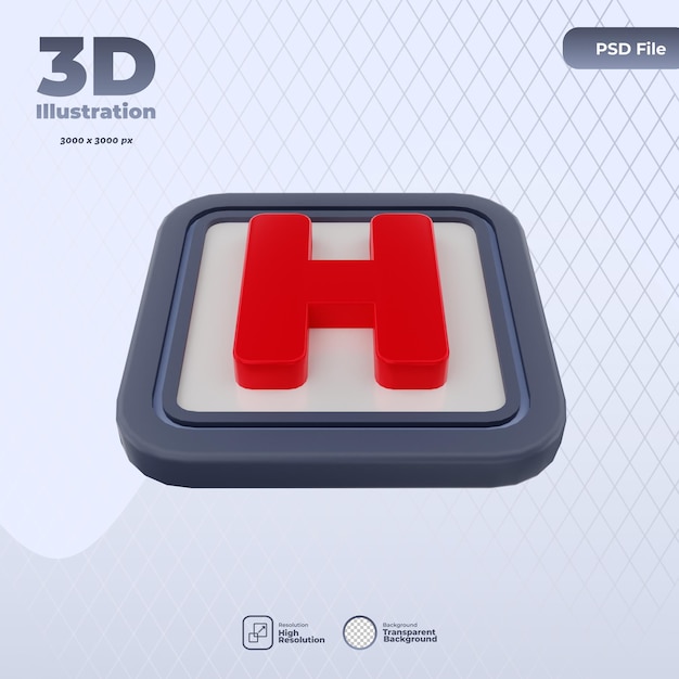 3d ziekenhuis pictogram illustratie