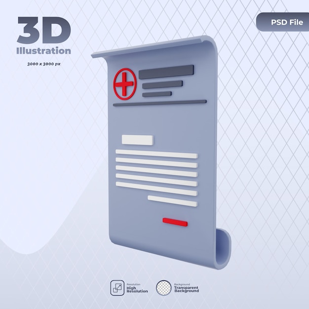 3d ziektekostenverzekering pictogram illustratie