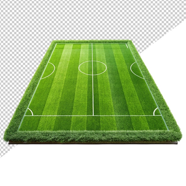 PSD 3d zielona trawa piłkarska na przezroczystym tle