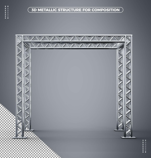 3d-zilveren metalen structuur voor evenementen