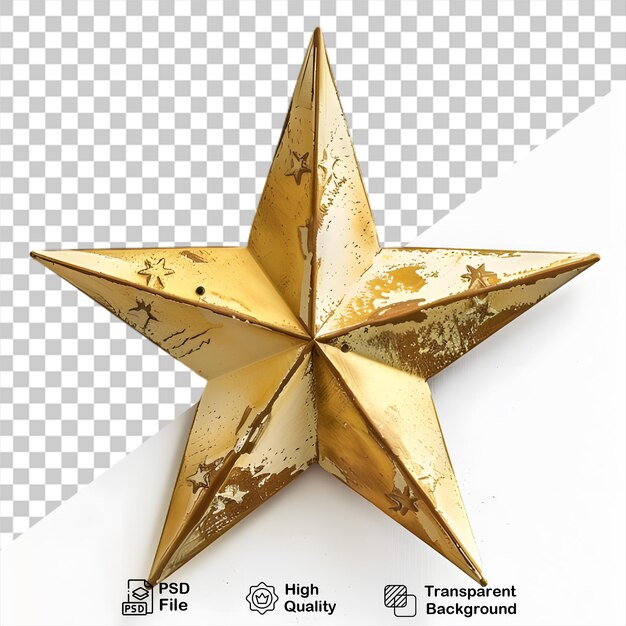 PSD 3d złota gwiazda png z przezroczystym tłem
