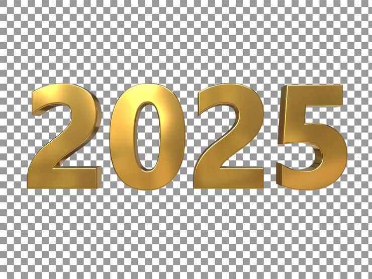 3D złoty 2025 renderowanie szczęśliwy nowy rok Element projektowania dla kalendarza