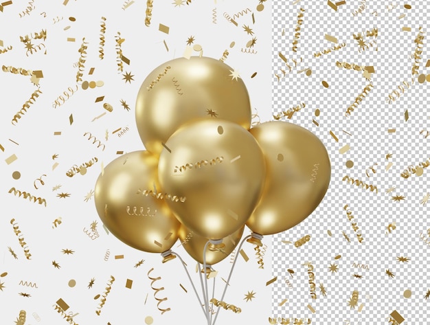 3D złoty balon ikona ilustracja wektorowa
