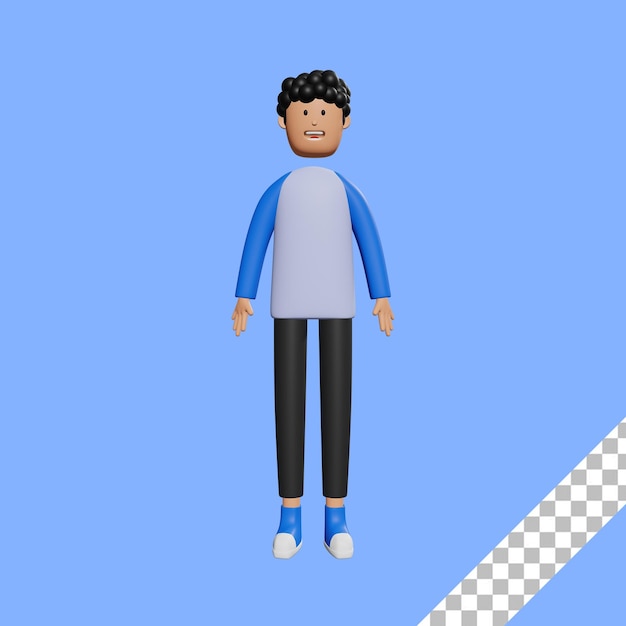 3D Znak Przypadkowy Mężczyzna Z Przezroczystym Tłem