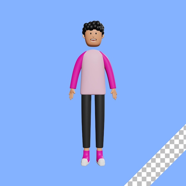 3D Znak Przypadkowy Mężczyzna Z Przezroczystym Tłem