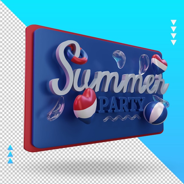 3d zomerfeest dag liefde nederland vlag weergave linker weergave