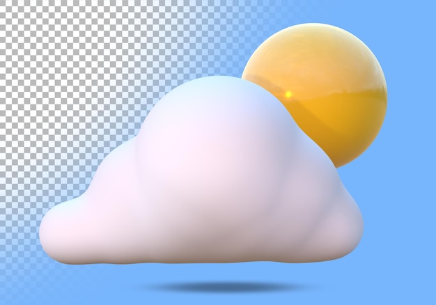 3D zonnig weer. Drie dimensionale render illustratie.
