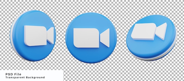 Pacchetto di progettazione dell'elemento dell'icona del logo dello zoom 3d con varie angolazioni di alta qualità