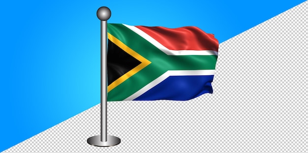 3d zuid-afrika vlagpictogram - badge png - transparante achtergrond