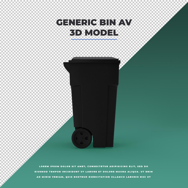 PSD 3d zwart generiek bin av-model