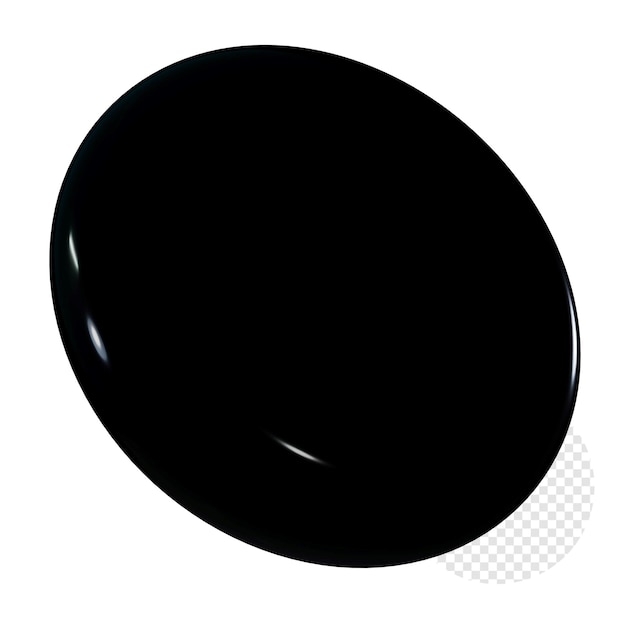 PSD 3d zwart glad cirkel glanzend materiaal png-element