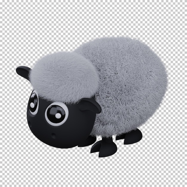 PSD 3d zwart schaap