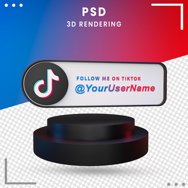 3d-zwarte mockup icon tiktok design