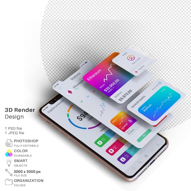 PSD Дизайн макета 3diphonemockup