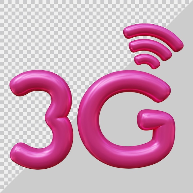 PSD 3g icon logo with 3d modern style
