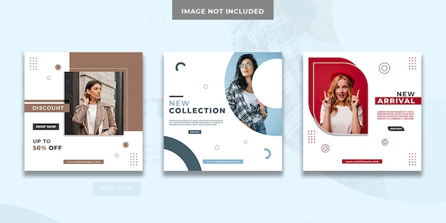 3in1 bundle of fashion social media post design or instagram or facebook