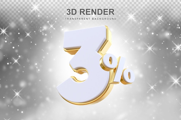 3percent gold promotie van sale 3d render