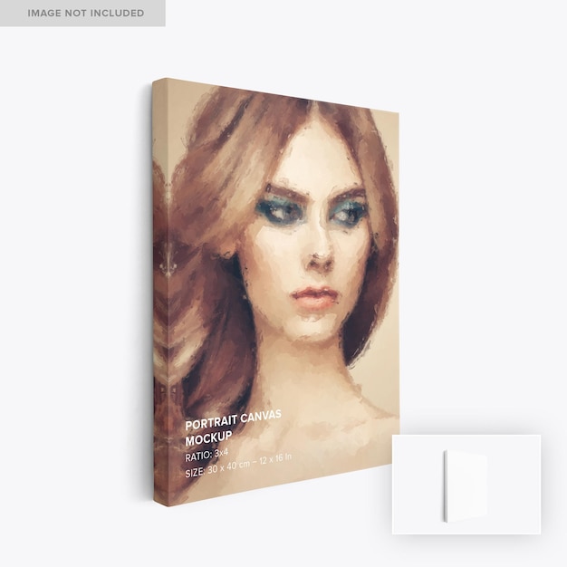 3x4 hanging portrait canvas mockup