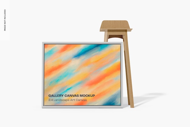 4:5 Landscape Art Canvas Mockup, widok z przodu