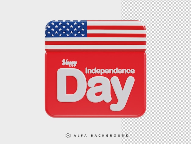 PSD 4 juli amerikaanse onafhankelijkheidsdag 3d vector pictogram illustratie