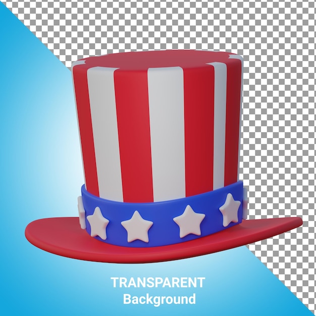 4 juli onafhankelijkheidsdag usa 3d pictogram Lincoln hoed
